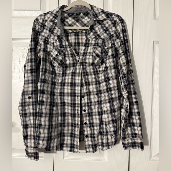 Vintage Guess Black and White Checkered Button Up - Picture 1 of 4